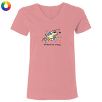 Will Work For Treats - Ladies T-Shirt V-Neck