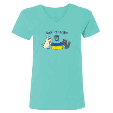 Peace for Ukraine - Ladies T-Shirt V-Neck