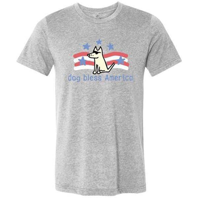 Dog Bless America - T-Shirt Lightweight Blend - Teddy the Dog T-Shirts and Gifts
