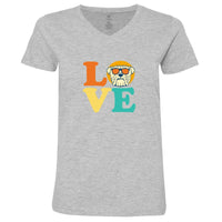 Dog Love (Bulldog) - Ladies T-Shirt V-Neck