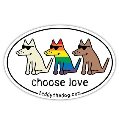 Choose Love - Car Magnet - Teddy the Dog T-Shirts and Gifts
