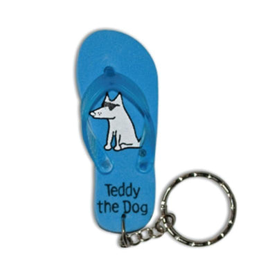 Teddy The Dog Flip Flop Key Chain - Teddy the Dog T-Shirts and Gifts
